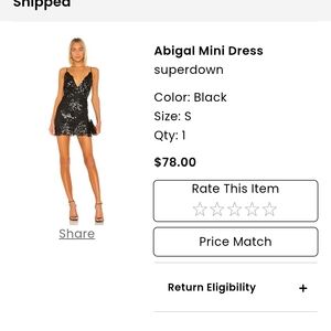 Superdown Black Sequin Mini Dress
